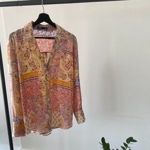 70s Retro Print Floral Shirt